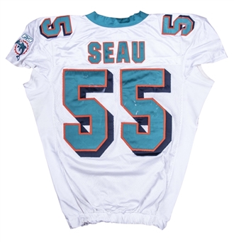 2003 Junior Seau Game Used Miami Dolphins Road Jersey Photo Matched To 3 Games (Resolution Photomatching & NFL-PSA/DNA)